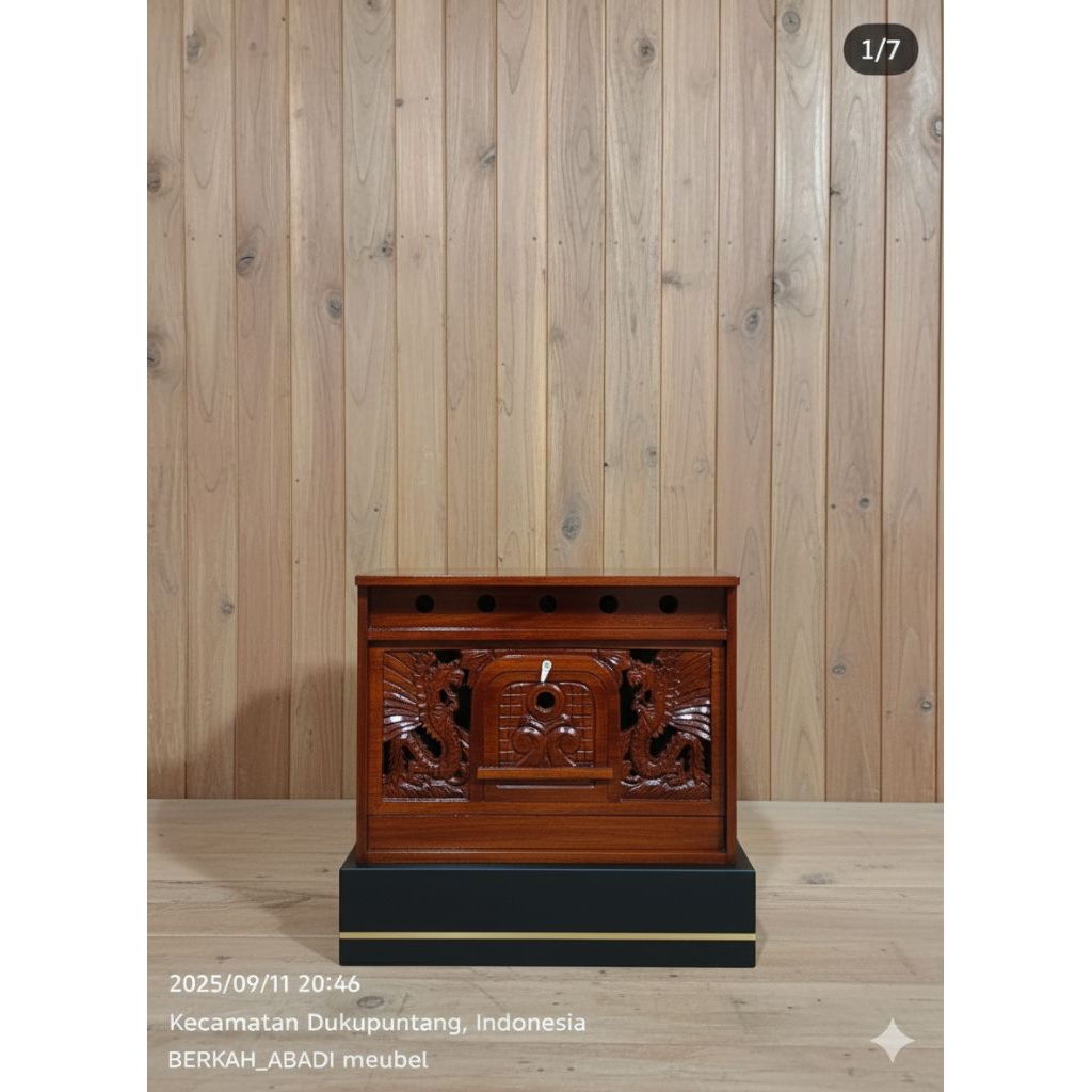 pagupon kayu jati ukir naga kembar
