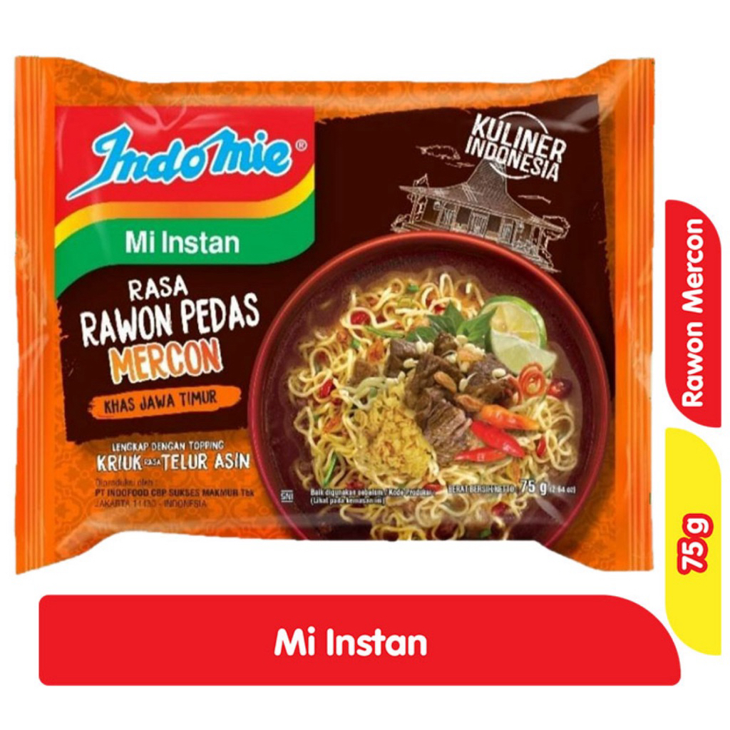 

Indomie Mi Instan Rawon Pedas Mercon 75 g