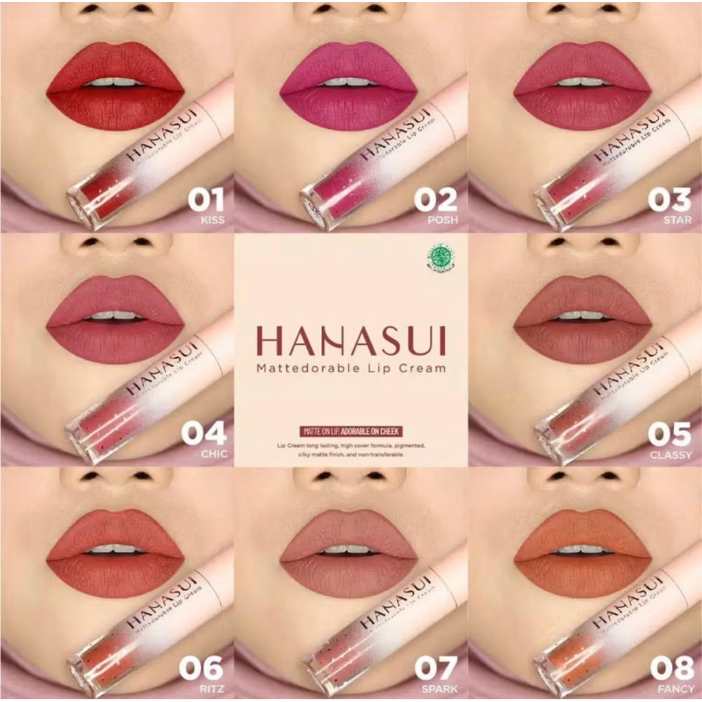 [GROSIR ]HANASUI LIPCREAM MATTEDORABLE LONG LASTING