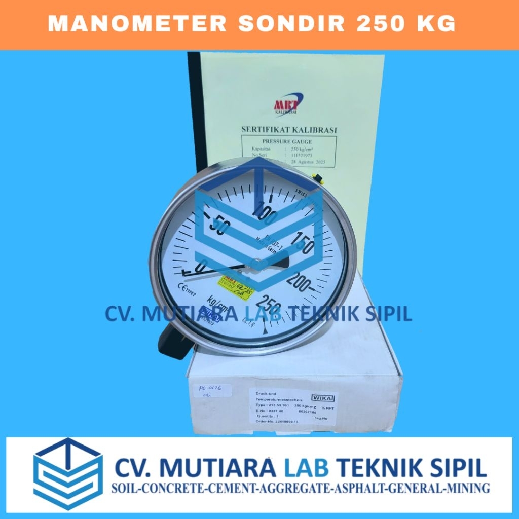 MANOMETER SONDIR 250 KG / LAB TAHAN / LABORATORIUM TEKNIK SIPIL