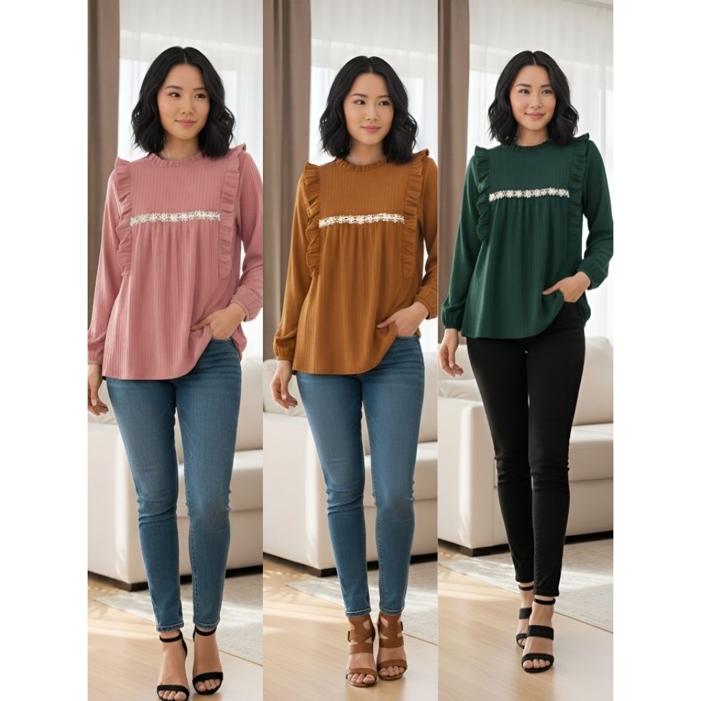 Atasan lili/atasan wanita terbaru/blouse wanita kekinian