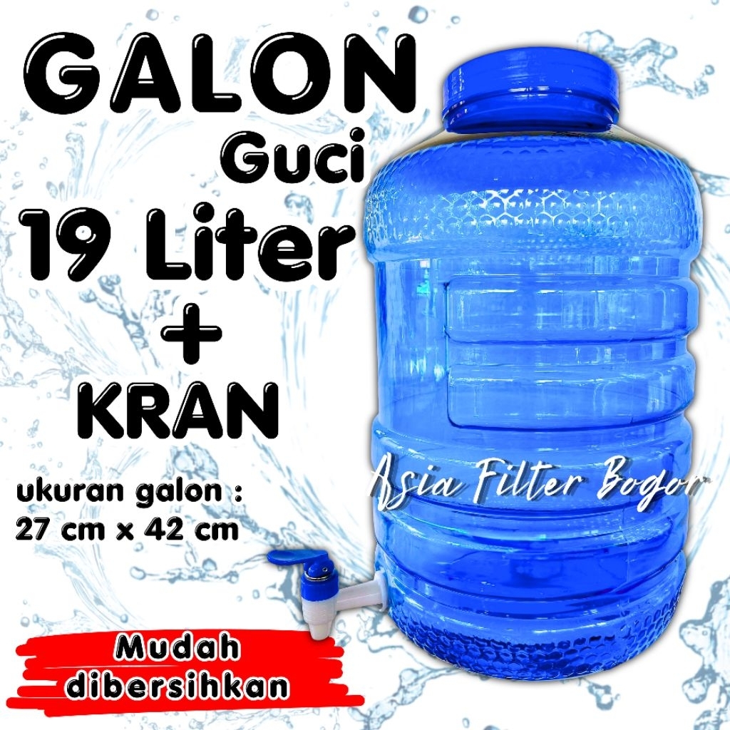 Asia Filter Bogor-  Galon Air Minum Kran 19 LITER GUCI Galon Keran galon cuci tangan galon kran air 
