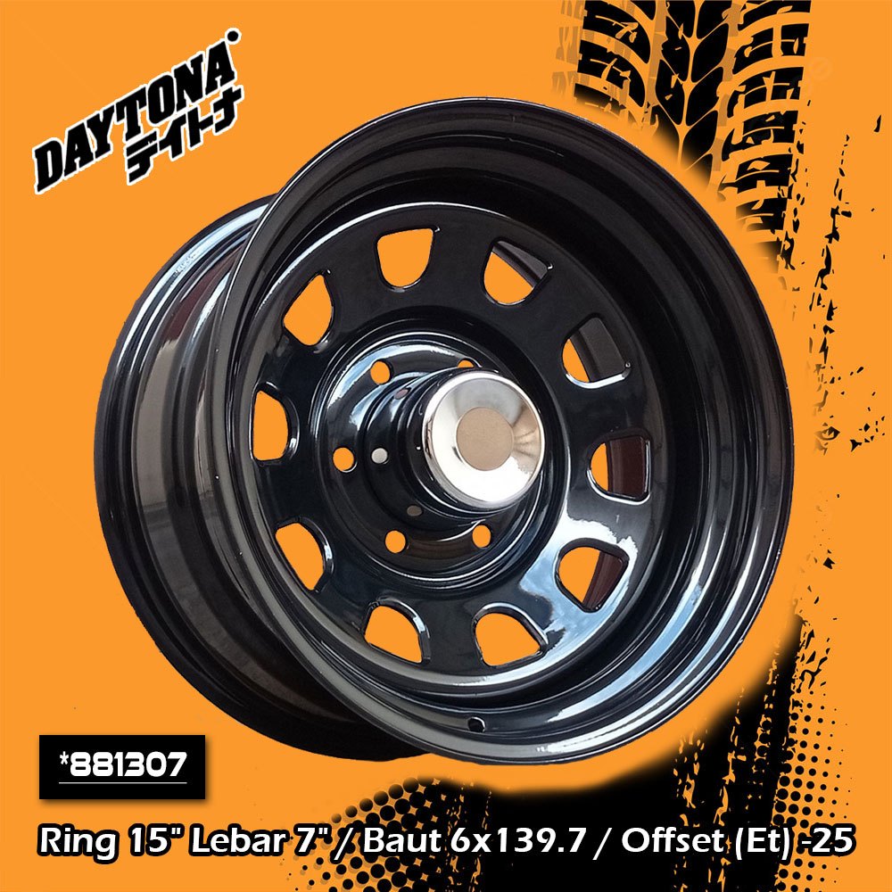 COD Velg Besi DAYTONA Offroad R15 Ring 15 Lebar 7 Lubang 6x139.7 (881307)