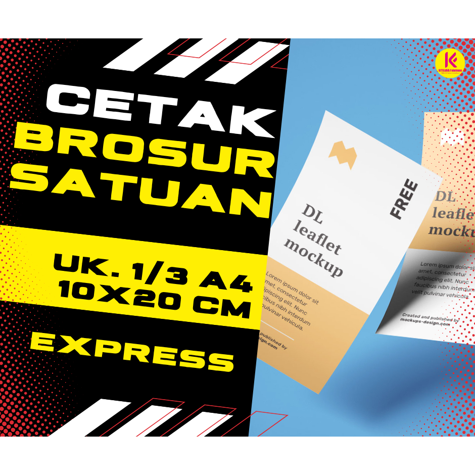 

(SATUAN) Cetak Brosur 1/3 A4 Full Colour 2 Sisi