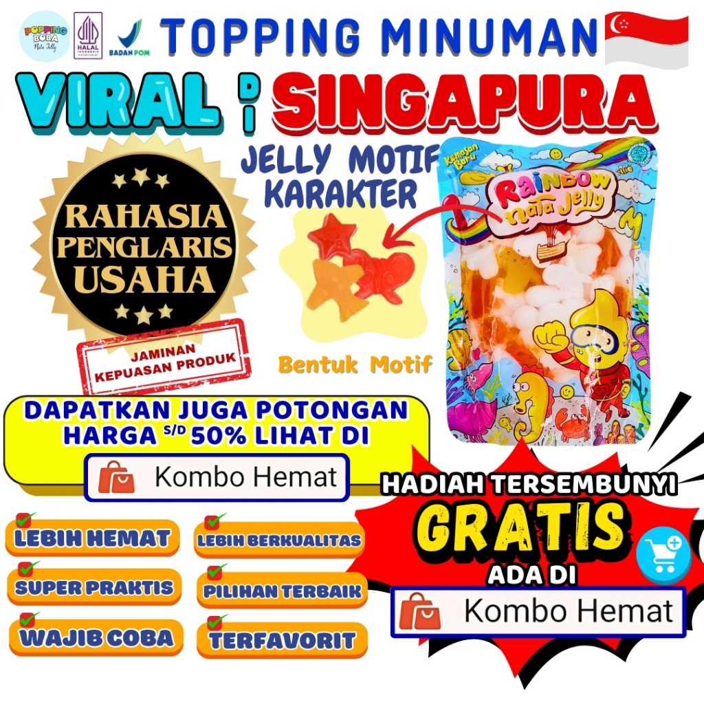 Jelly Motif Karakter Topping Minuman - Jelly Bentuk Aneka Motif Karakter Cocok Untuk Semua Minuman |