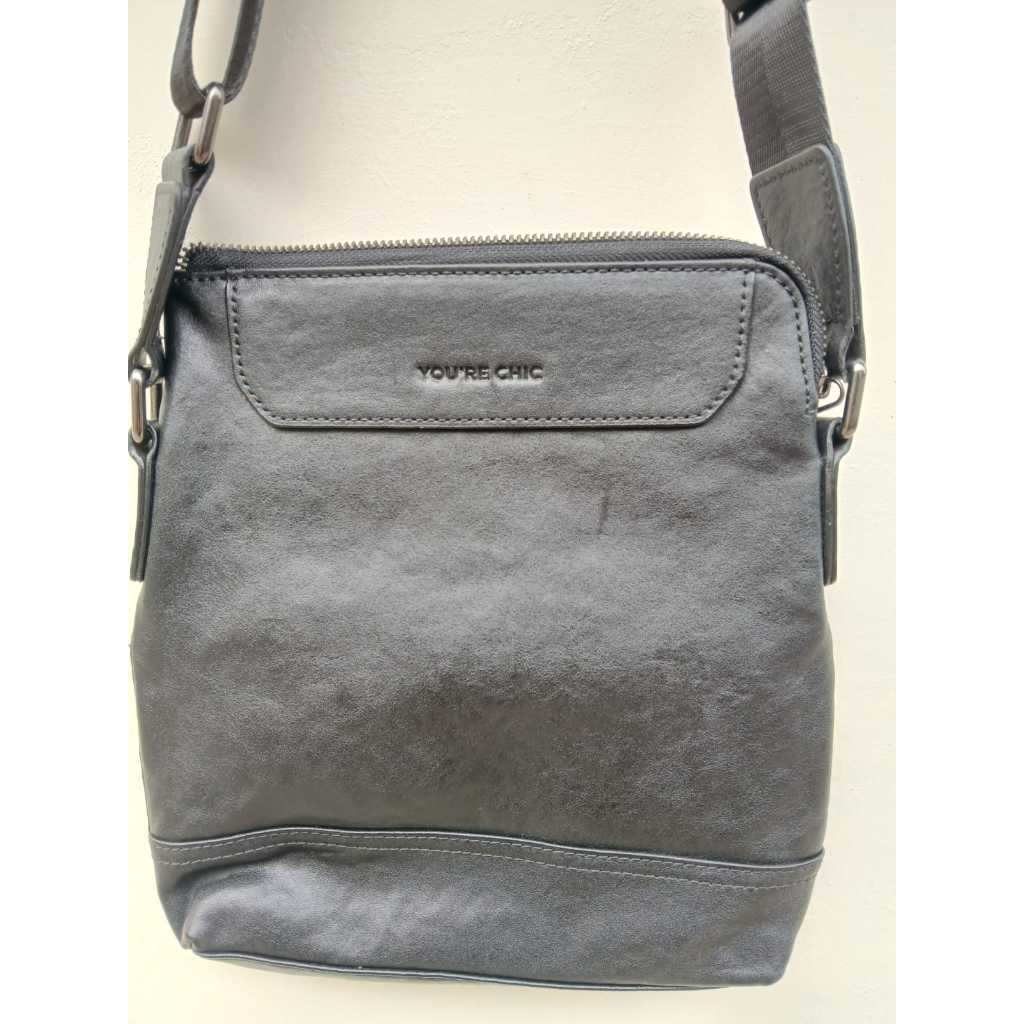 Tas Selempang Cowo Pria Kulit asli second tanpa minus