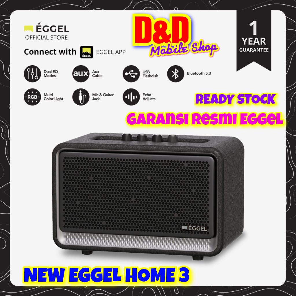 EGGEL HOME 3 TWS WATERPROOF PORTABLE BLUETOOTH SPEAKER BARU SEGEL GARANSI RESMI EGGEL INDONESIA