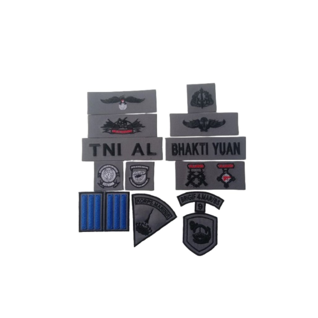 bordir atribut TNI Al lengkap