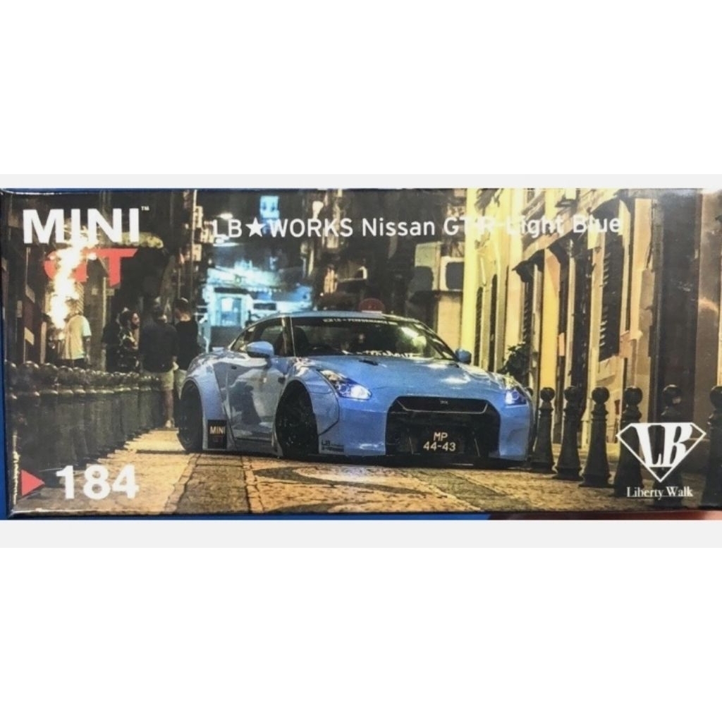 Mini GT 1:64 LB Works Nissan GTR R35 Light Blue No.184