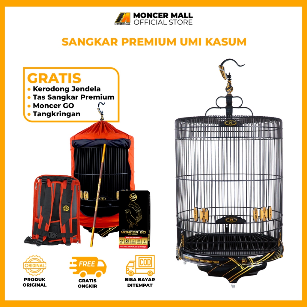 Sangkar Murai Batu Premium by Umi Kasum Ukuran No 2 Tebok PVC Premium Cat Water Decall Anti Ngelupas