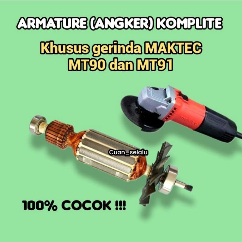 Armature/angker dinamo gerinda maktec MT90 MT91 rotor lilitan tengah serkel dist grinder 4 in
