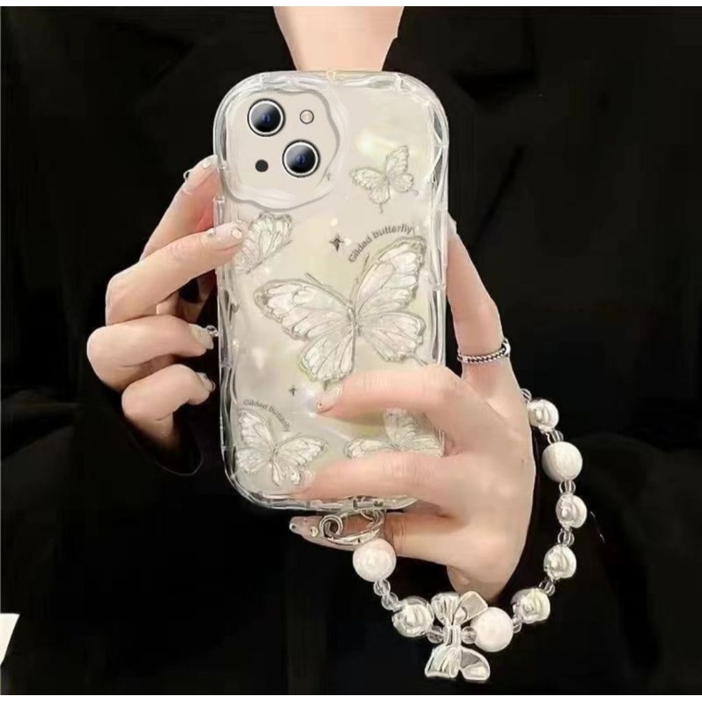 Case samsung S21 case polos butterfly free gantungan hp cantik gantingan pita