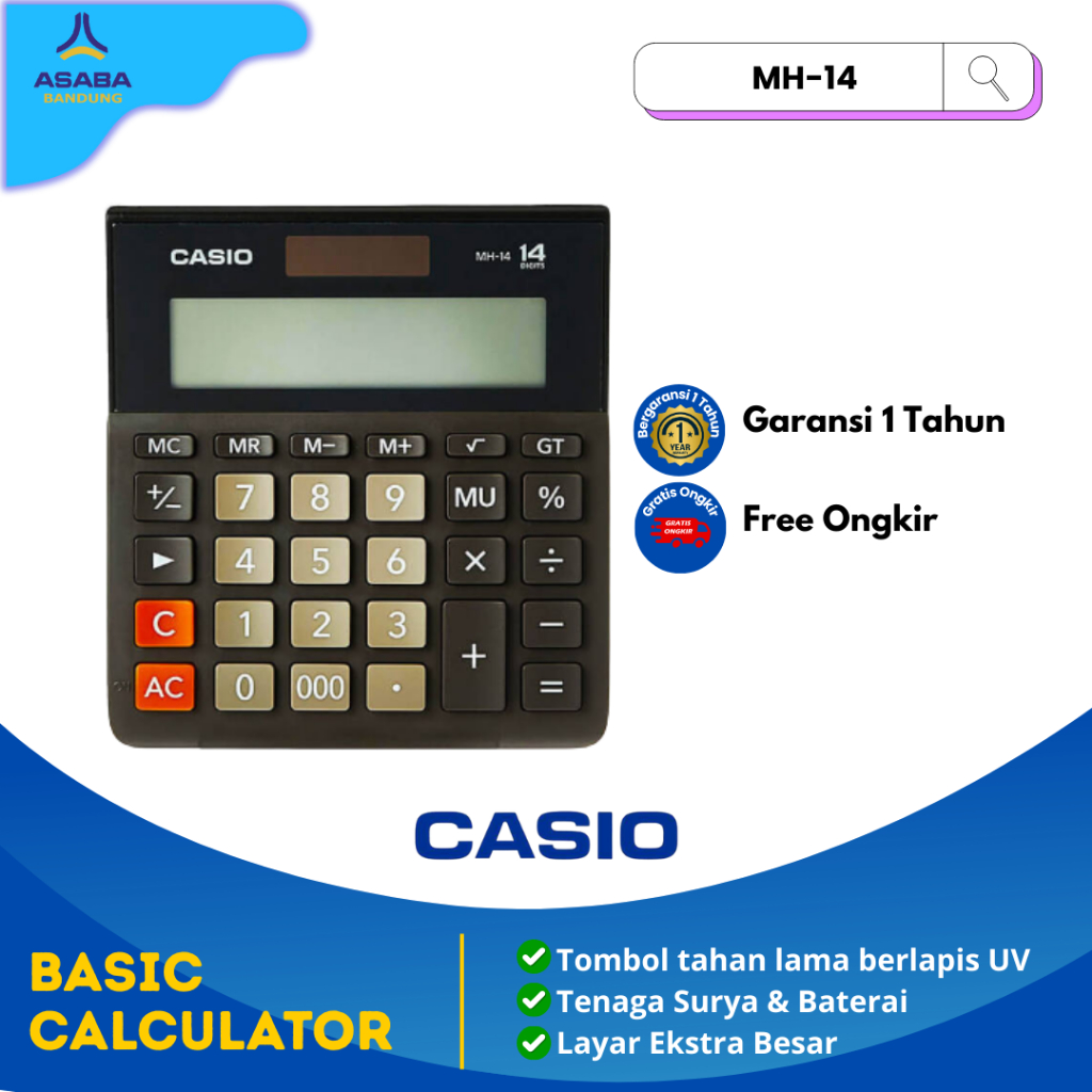 

Asaba Bandung - Casio Calculator MH-14 Black 14 Digit