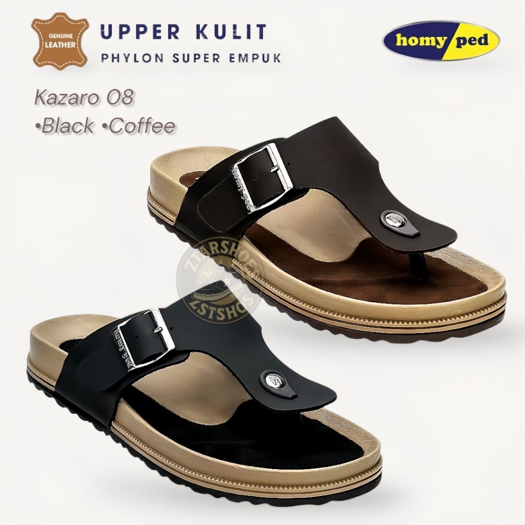 Sandal jepit pria Homyped Kazaro-06 sandal kulit asli original