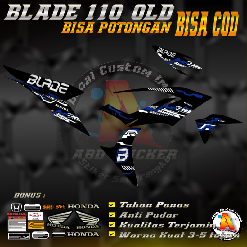 Stiker Decal Motor Honda BLADE 110 OLD - Decal Stiker BLADE 110 OLD Anti Luntur |KODE A250