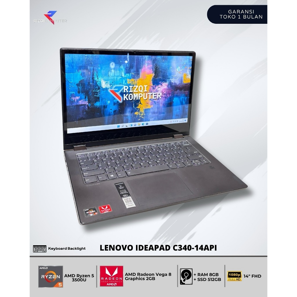 Lenovo Ideapad C340-14API AMD Ryzen 5 3500U Ram 8GB SSD 512GB bgh