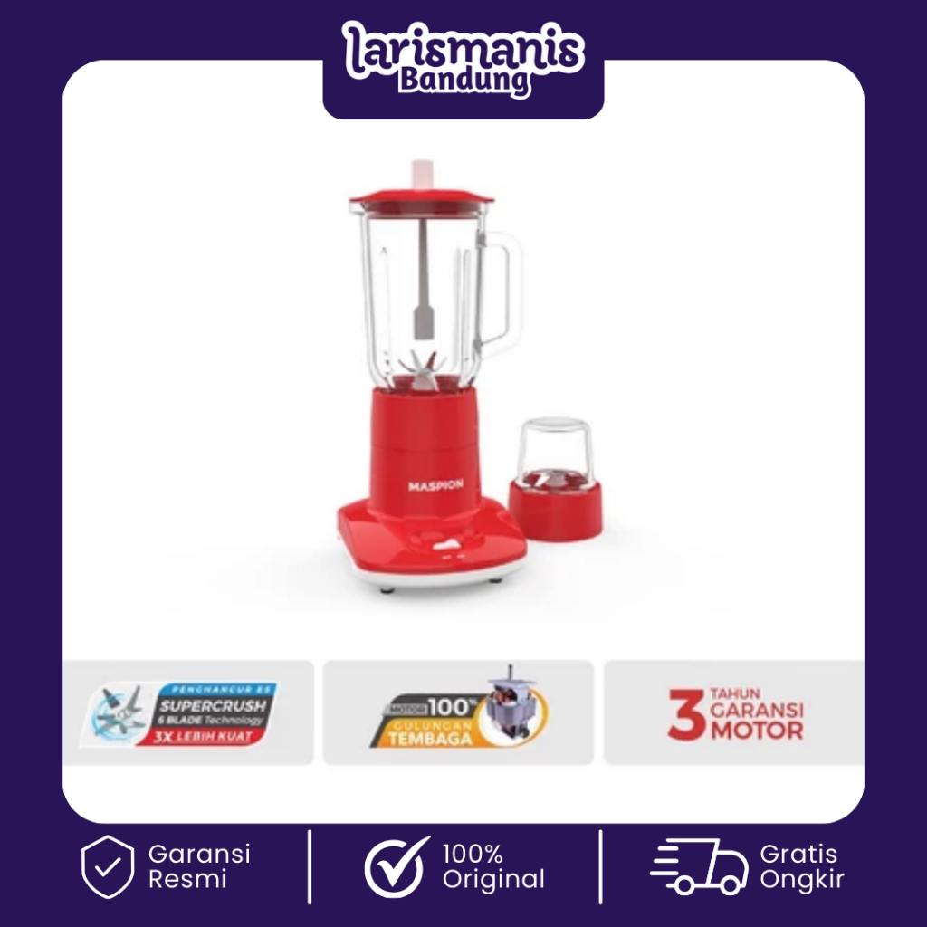 MASPION Blender Kaca MT 1262 GL 1 Liter 2in1