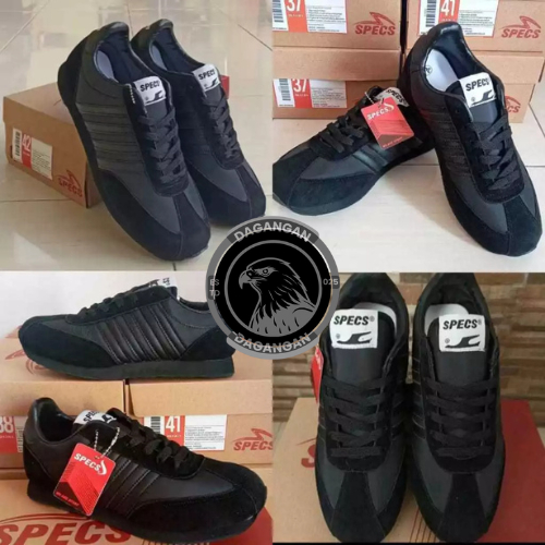 PROMO SEPATU SEKOLAH SPECS 104 all black 100% ORIGINAL