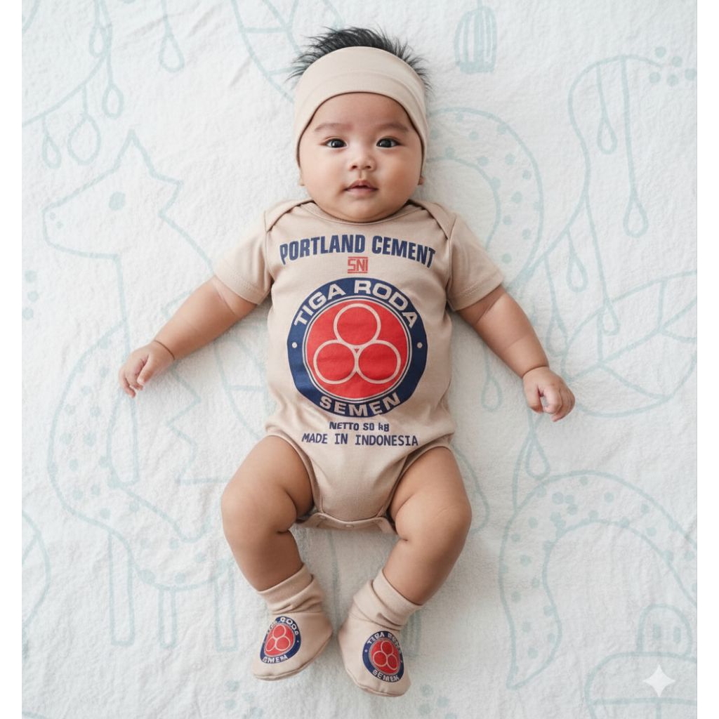 Jumper Bayi SEMEN TIGA RODA  Motif Lucu Brand