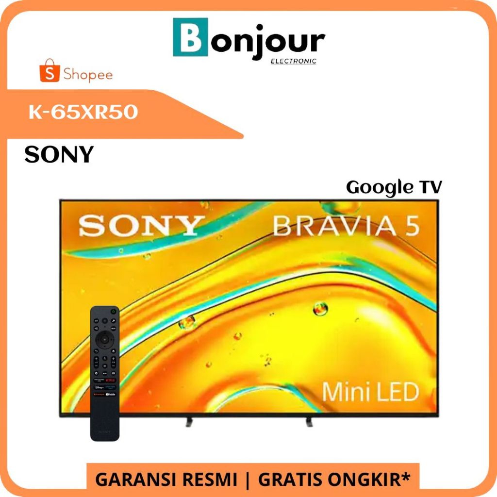 Mini LED Sony Bravia 5 K-65XR50 Smart TV 65 Inch 4K Ultra HD Google TV Sony 65XR50 XR50