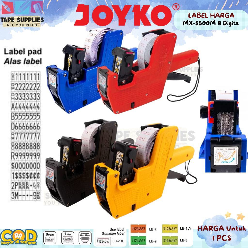 

Joyko MX-5500M Label Harga 8 Digit – Mesin Labeling Harga + Label Gun Termurah