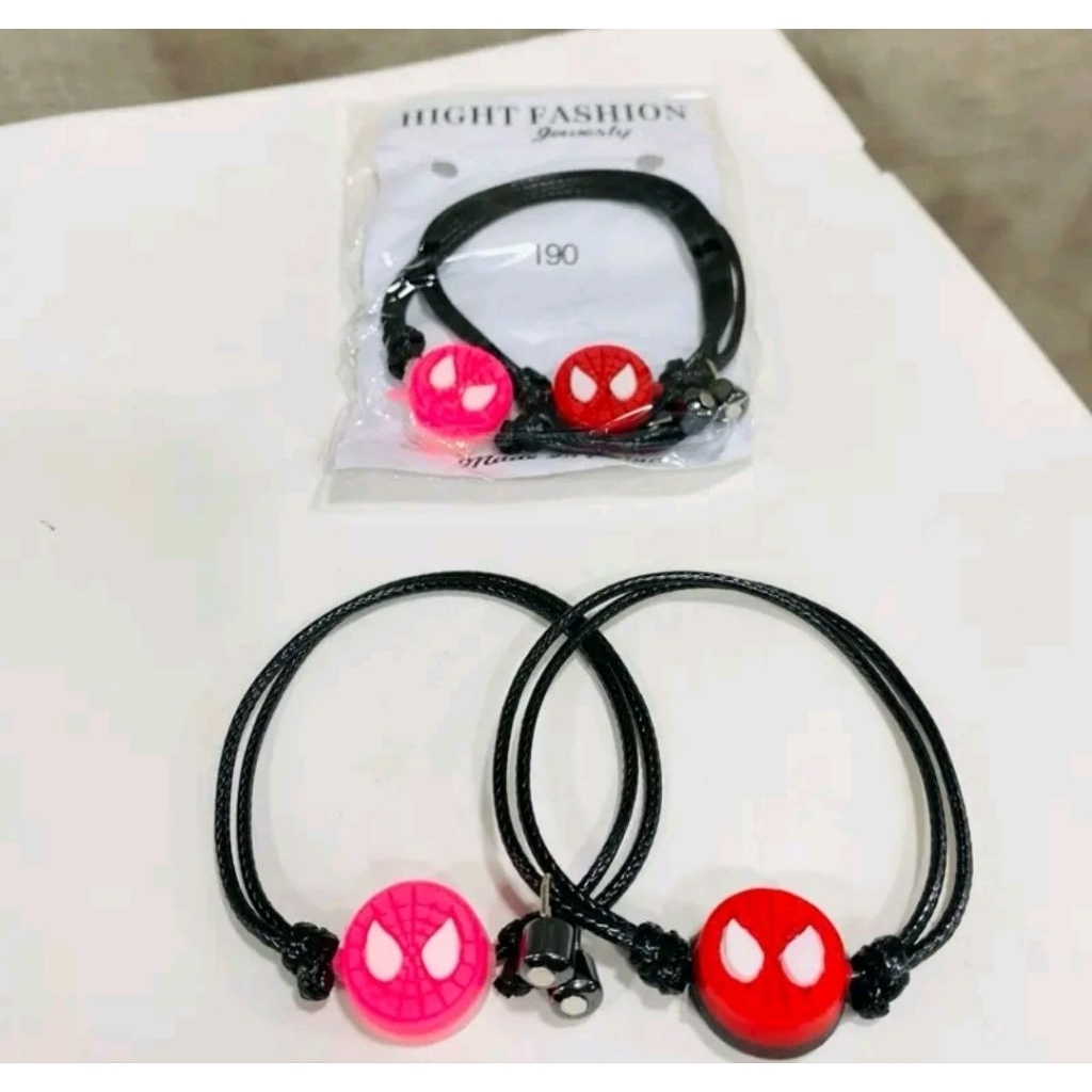 (12 PASANG / 24 PCS) GELANG COUPLE KARET MOTIF SPIDERMAN