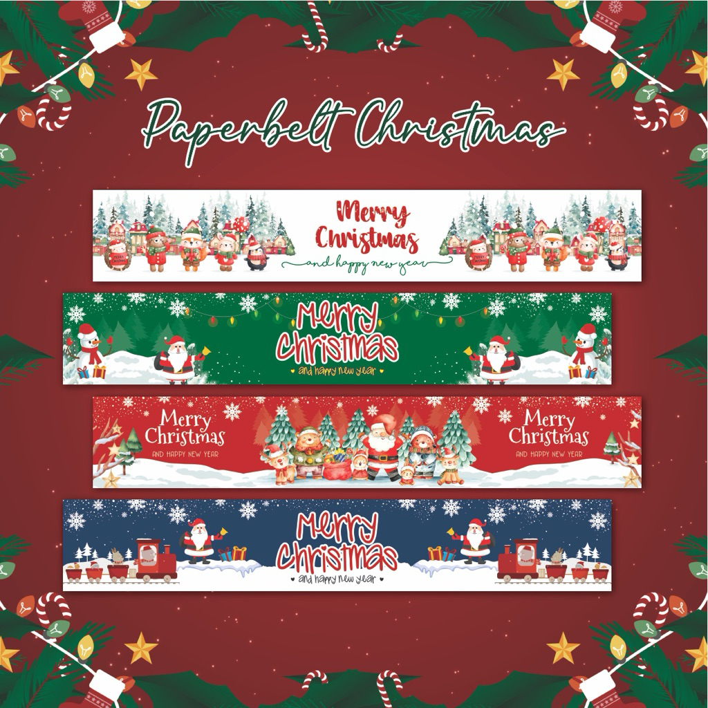 XMAS PAPER BELT HAMPERS NATAL PAPER BELT NATAL (PER 5 PCS)