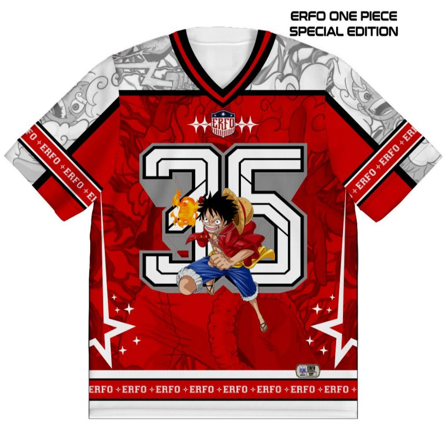 Jersey Anime One Piece Luffy Gear No. 35 - Kaos Full Print Manga Pria (BENGHAR Special Edition)