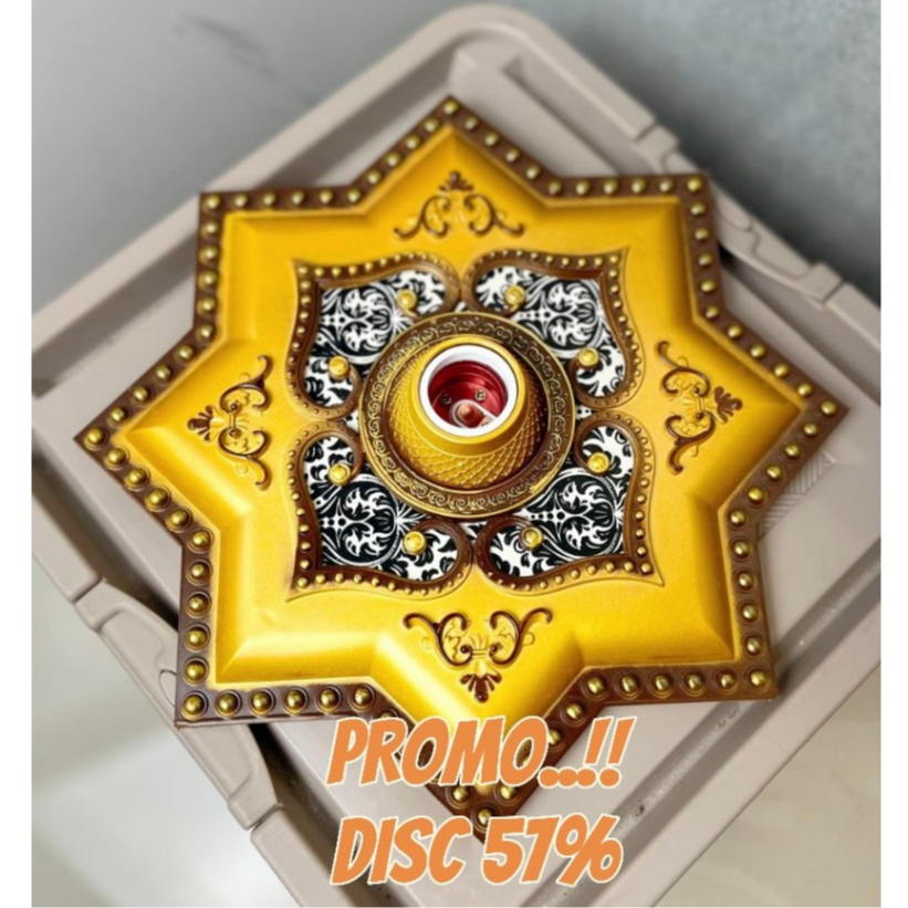 Fiting Lampu Ornamen 30x30 Fiting hias plafon gypsum 30cm  Fiting Dekorasi Plafon / Fitting Lampu fi