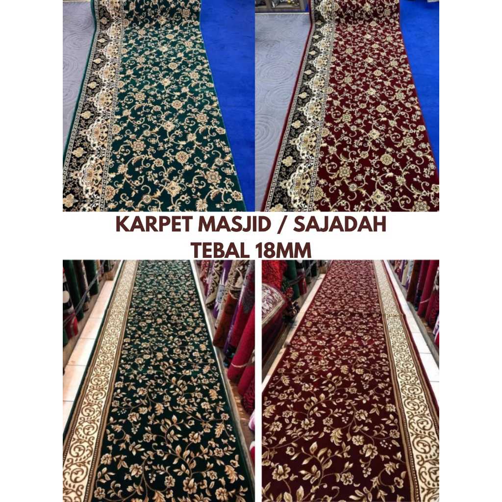 Karpet Sajadah Masjid Tebal 18mm Sajadah Roll Shaff Roll Sajadah Mesjid Premium