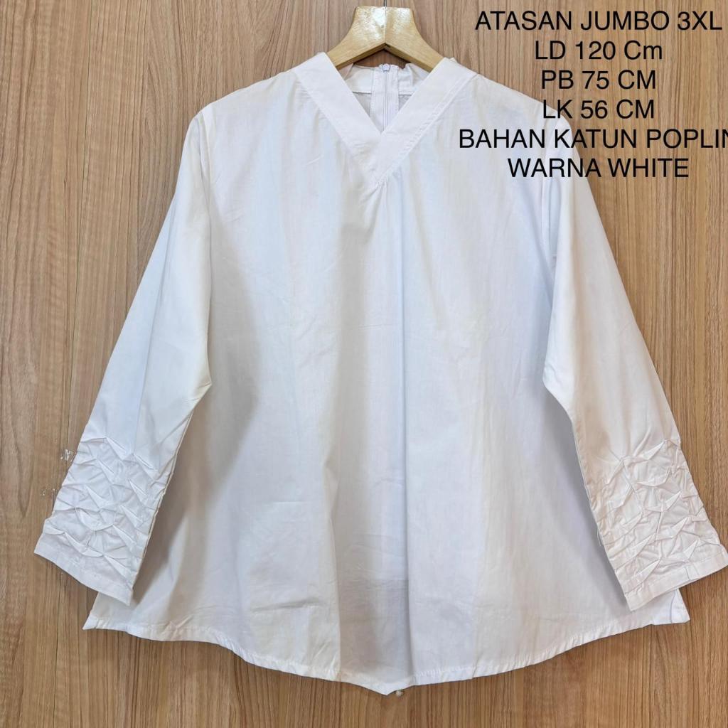 BLouse Atasan Putih Ld 120 Cm Model Polos Kekinian