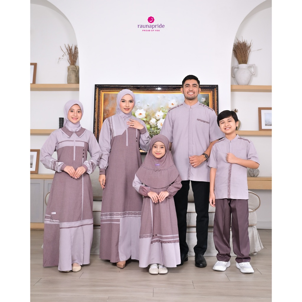 Rauna Pride-Sarimbit Kinasih Baju muslim Couple Keluarga 2025