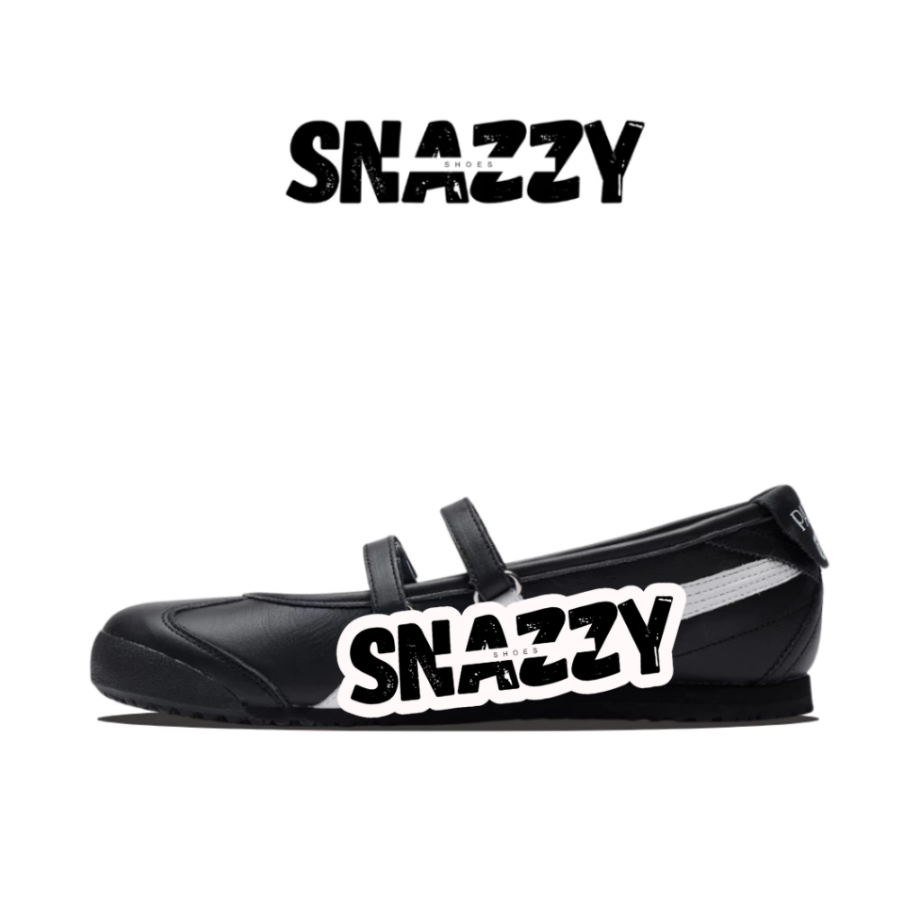 Sepatu Sneakers Pria Wanita Onitsuka Tiger Patou Mexico 66 Ballerina Black White