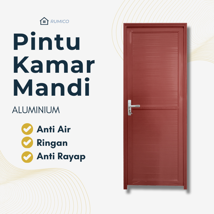ICEPOL PINTU ALUMINIUM KAMAR MANDI 200X70 + GAGANG / PINTU KAMAR MANDI FULL SET