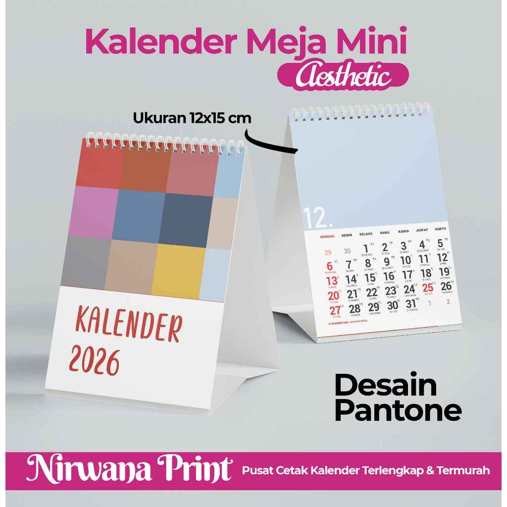 

KALENDER MEJA AESTHETIC PANTONE TAHUN 2026