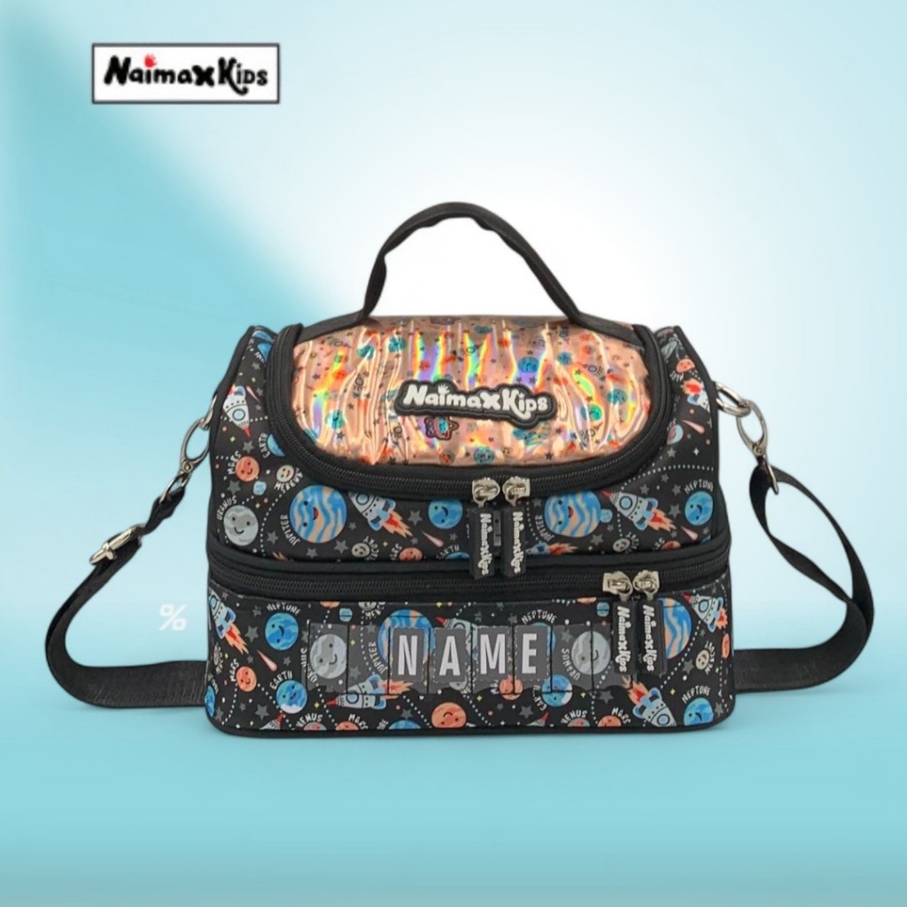Naimax Kids Tas Bekal Anak Laki-Laki Karakter Saturnus + Tali Panjang | Tas Bekal Anak TK SD Trendy
