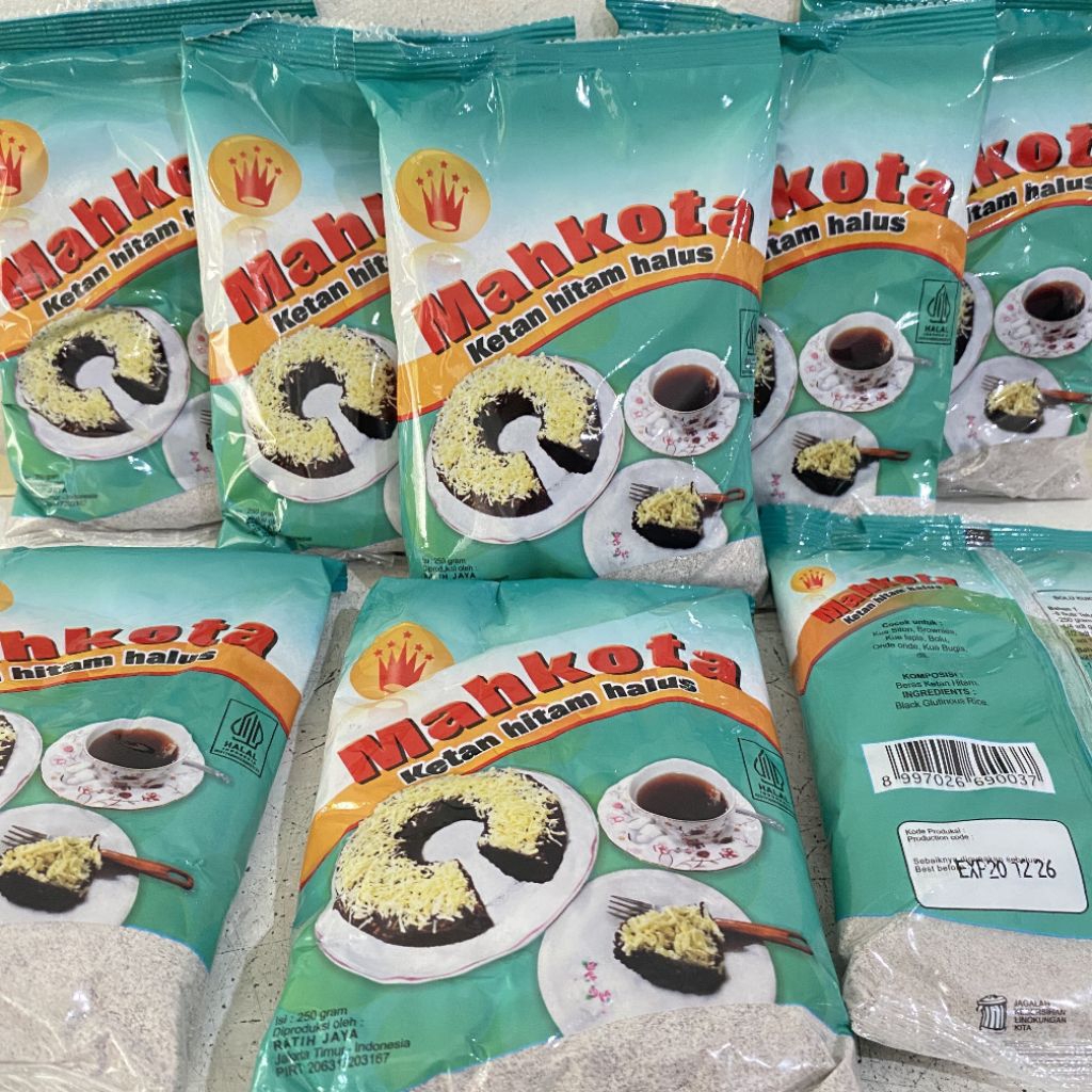 Mahkota tepung ketan hitam halus 250 gram | tepung ketan hitam