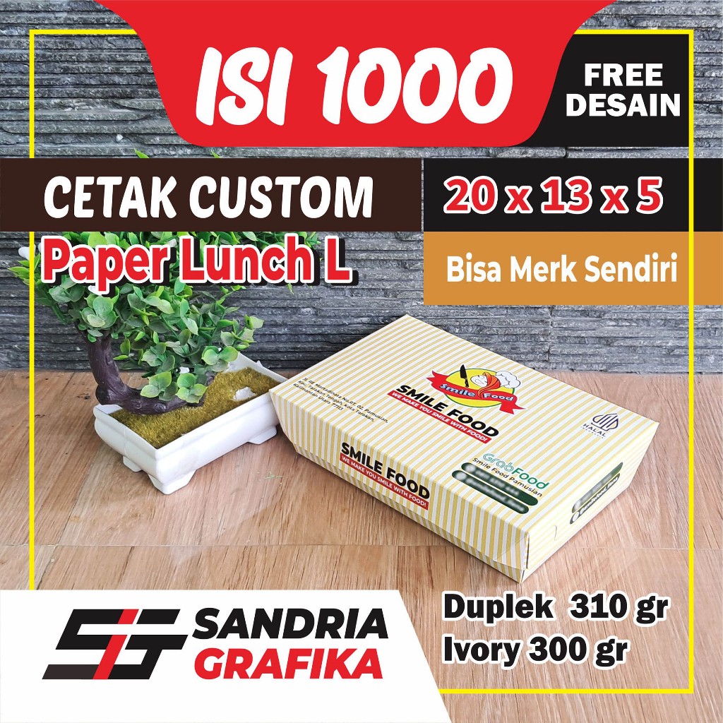 Paper lunch box L / Lunch Box L / Paper lunch L Custom