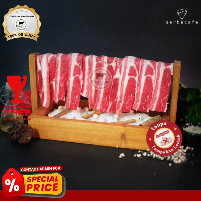 

Hijrahfood Slice Beef AUS Shortplate Daging Shabu/Yakiniku/Sukiyaki (500 gr)