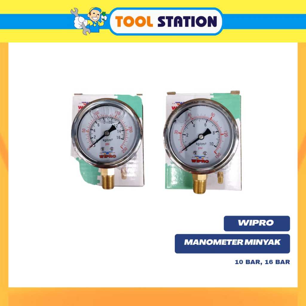 WIPRO MANOMETER MINYAK 16 BAR DAN 10 BAR