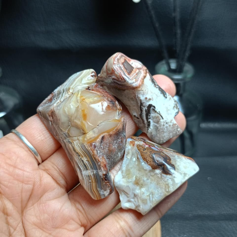 Batu Natural Mexico Agate pattern polished rough (2)