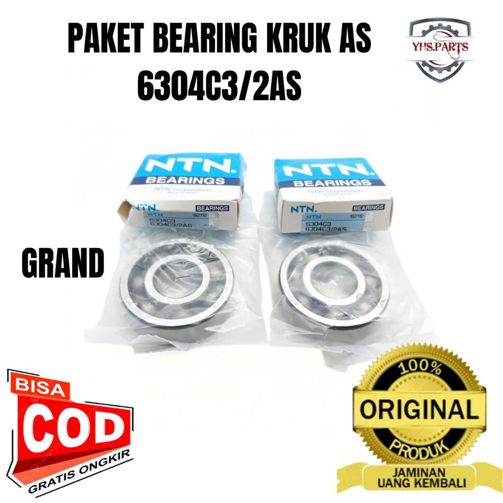 ASLI ORIGNAL PAKET BEARING KRUK AS NTN 6304C3/2AS GRAND