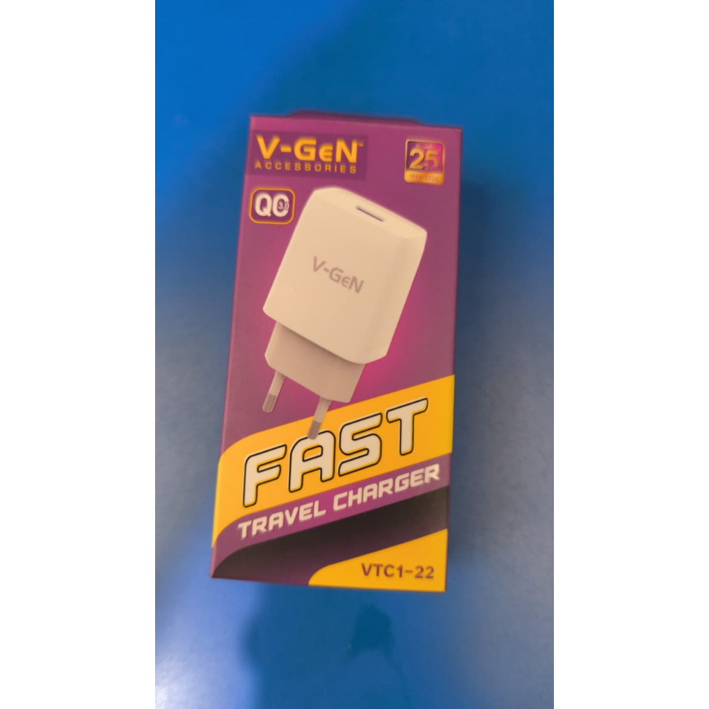 V-Gen Fast Travel Charger 18W_Kepala Charger_Putih