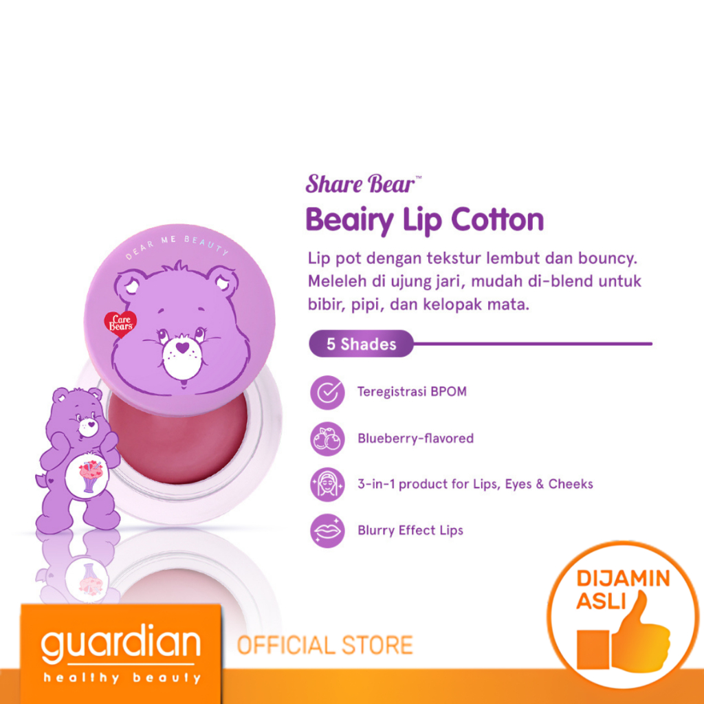 Dear Me Beauty x Care Bears Beairy Lip Cotton 5.5Gr