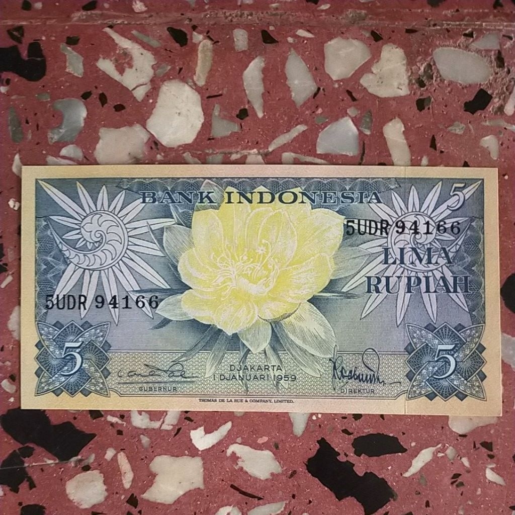 5 rupiah seri bunga tahun 1959