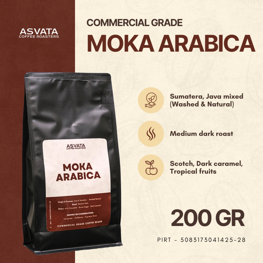 

Biji Kopi Komoditas 200 Gram Roasted Beans Moka Arabica