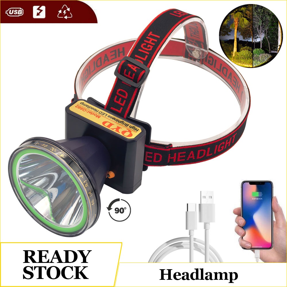 QYD Q882 LED Senter Kepala Headlamp Super Terang Outdoor Camping Berburu Hiking Lampu Senter Kepala 