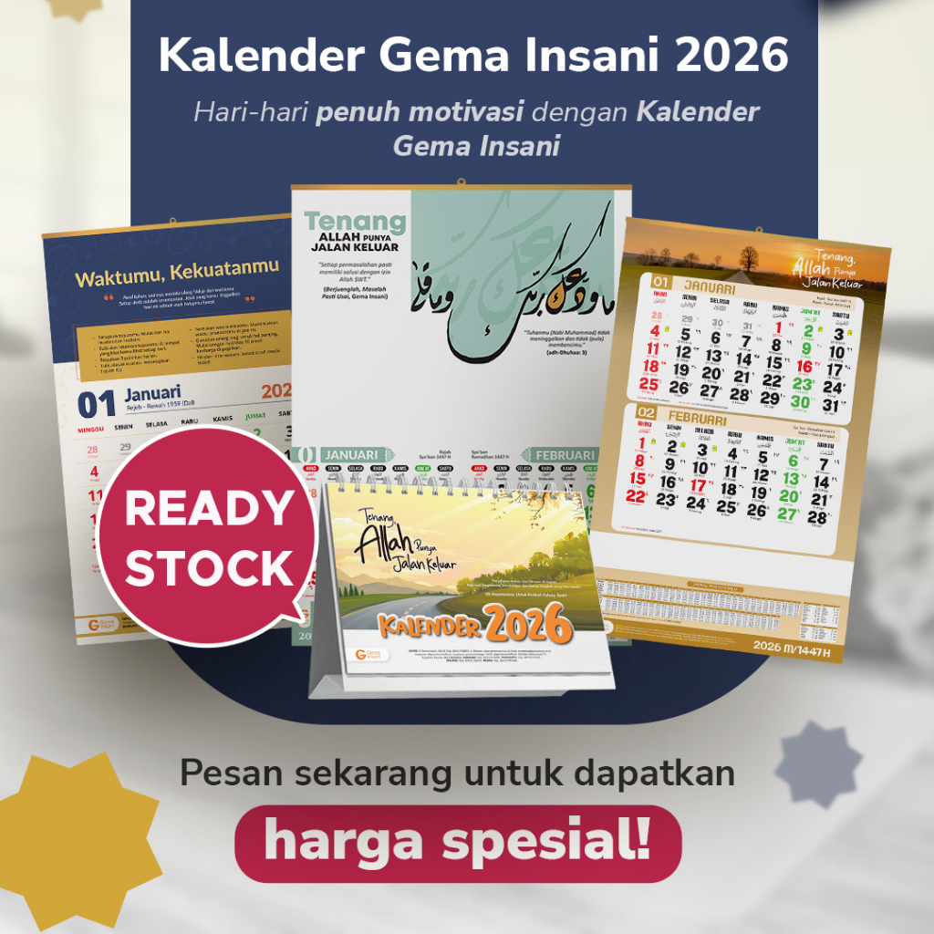 

Kalender Islami 2026 Gema Insani | Ukuran Besar-Kertas Tebal-Angka Jelas-Full Color-Kutipan Islam