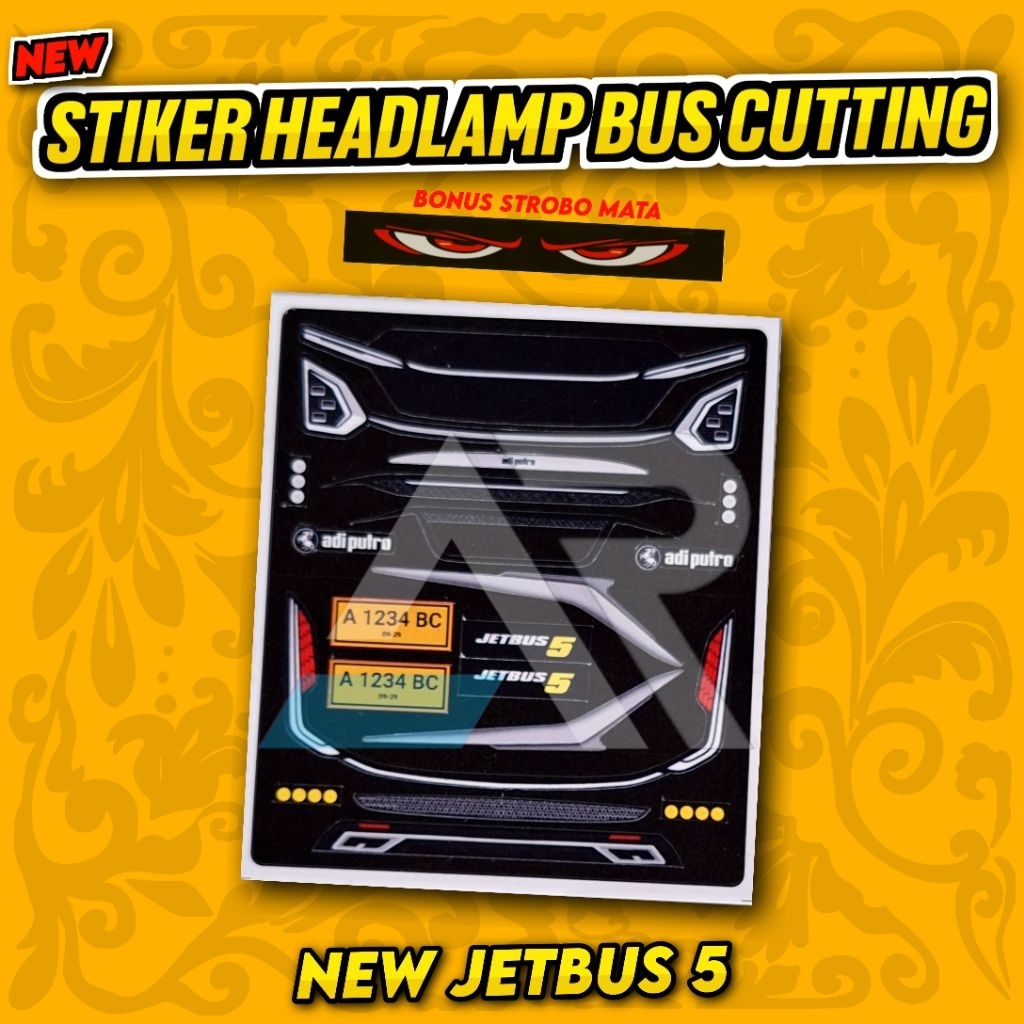 Stiker headlamp bus jetbus 5