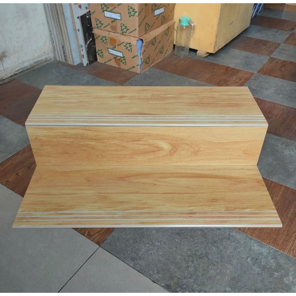 granit tangga custom motif kayu